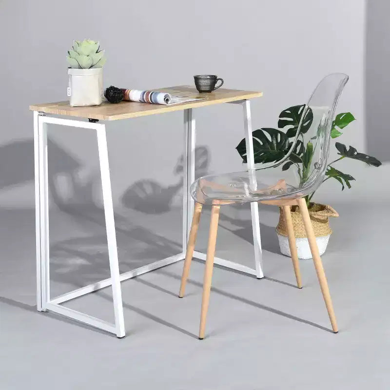 Scrivania Pieghevole FurnitureR, Tavolo Pieghevole Semplice per Laptop da 80 cm, Scrivania Salvaspazio per Computer, Scrivania Compatta per lo Studio e il Lavoro per Piccoli Spazi, Quercia