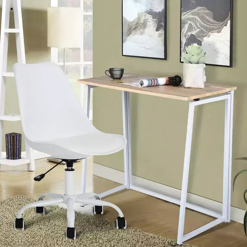 Scrivania Pieghevole FurnitureR, Tavolo Pieghevole Semplice per Laptop da 80 cm, Scrivania Salvaspazio per Computer, Scrivania Compatta per lo Studio e il Lavoro per Piccoli Spazi, Quercia