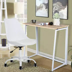 Scrivania Pieghevole FurnitureR, Tavolo Pieghevole Semplice per Laptop da 80 cm, Scrivania Salvaspazio per Computer, Scrivania Compatta per lo Studio e il Lavoro per Piccoli Spazi, Quercia