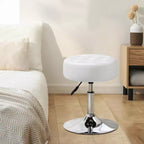 Sgabello ottomano girevole regolabile trapuntato Furniliving Mid-Century, in ecopelle, sedia rotonda di grandi dimensioni per trucco/toeletta, per camera da letto/salotto