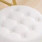 Sgabello ottomano girevole regolabile trapuntato Furniliving Mid-Century, in ecopelle, sedia rotonda di grandi dimensioni per trucco/toeletta, per camera da letto/salotto