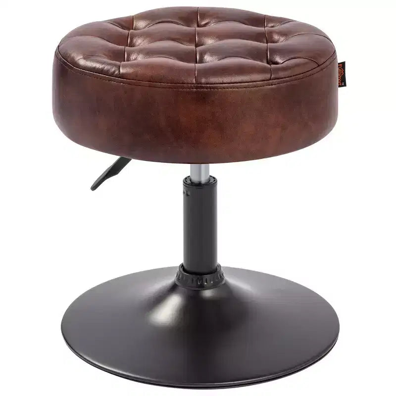 Sgabello ottomano girevole regolabile trapuntato Furniliving Mid-Century, in ecopelle, sedia rotonda di grandi dimensioni per trucco/toeletta, per camera da letto/salotto