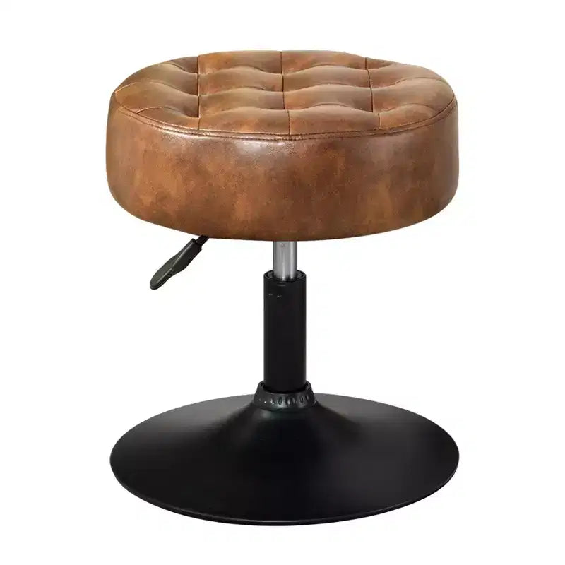 Sgabello ottomano girevole regolabile trapuntato Furniliving Mid-Century, in ecopelle, sedia rotonda di grandi dimensioni per trucco/toeletta, per camera da letto/salotto