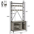Panca da ingresso da 177 cm per impieghi gravosi con appendiabiti e scarpiera, organizer appendiabiti con 8 ganci rimovibili per soggiorno, camera da letto, ingresso