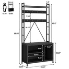 Panca da ingresso da 177 cm per impieghi gravosi con appendiabiti e scarpiera, organizer appendiabiti con 8 ganci rimovibili per soggiorno, camera da letto, ingresso