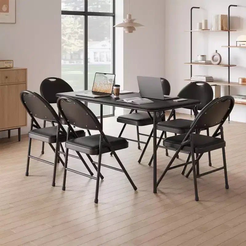 Set di sedie pieghevoli imbottite, sedie da pranzo portatili con gambe in metallo e piedini antiscivolo, sedie commerciali per casa, ufficio, feste