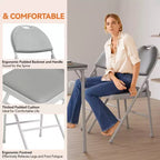 Set di sedie pieghevoli imbottite, sedie da pranzo portatili con gambe in metallo e piedini antiscivolo, sedie commerciali per casa, ufficio, feste