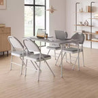 Set di sedie pieghevoli imbottite, sedie da pranzo portatili con gambe in metallo e piedini antiscivolo, sedie commerciali per casa, ufficio, feste