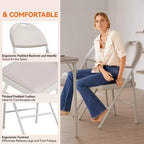 Set di sedie pieghevoli imbottite, sedie da pranzo portatili con gambe in metallo e piedini antiscivolo, sedie commerciali per casa, ufficio, feste