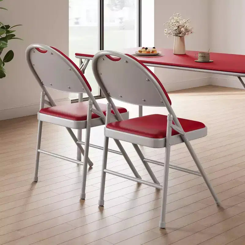 Set di sedie pieghevoli imbottite, sedie da pranzo portatili con gambe in metallo e piedini antiscivolo, sedie commerciali per casa, ufficio, feste