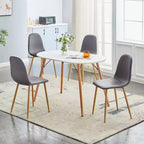 FurnitureR Sedie da pranzo set da 4, sedie da pranzo in velluto, sedie da cucina senza braccioli, sedie laterali a schienale medio per soggiorno, camera da letto, ufficio domestico, grigio