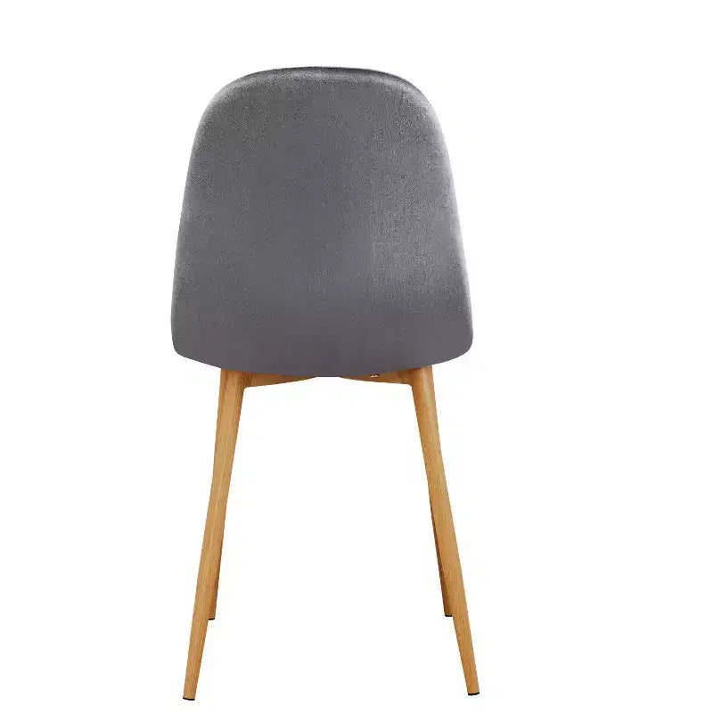 FurnitureR Sedie da pranzo set da 4, sedie da pranzo in velluto, sedie da cucina senza braccioli, sedie laterali a schienale medio per soggiorno, camera da letto, ufficio domestico, grigio
