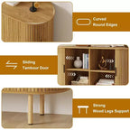 GustoWave 47 Mobile buffet scanalato con ante scorrevoli, credenza contenitore moderna in legno con ripiani regolabili