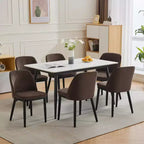 Set di 2 sedie da pranzo in legno, sedie da cucina moderne rivestite in tessuto, sedie da sala da pranzo stile rustico