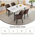 Set di 2 sedie da pranzo in legno, sedie da cucina moderne rivestite in tessuto, sedie da sala da pranzo stile rustico