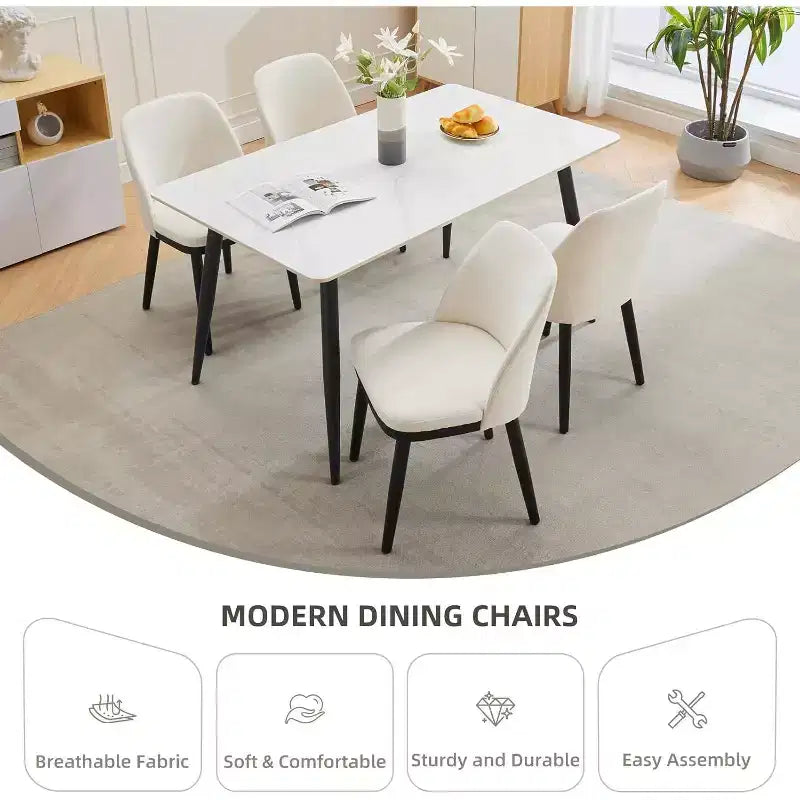 Set di 2 sedie da pranzo in legno, sedie da cucina moderne rivestite in tessuto, sedie da sala da pranzo stile rustico