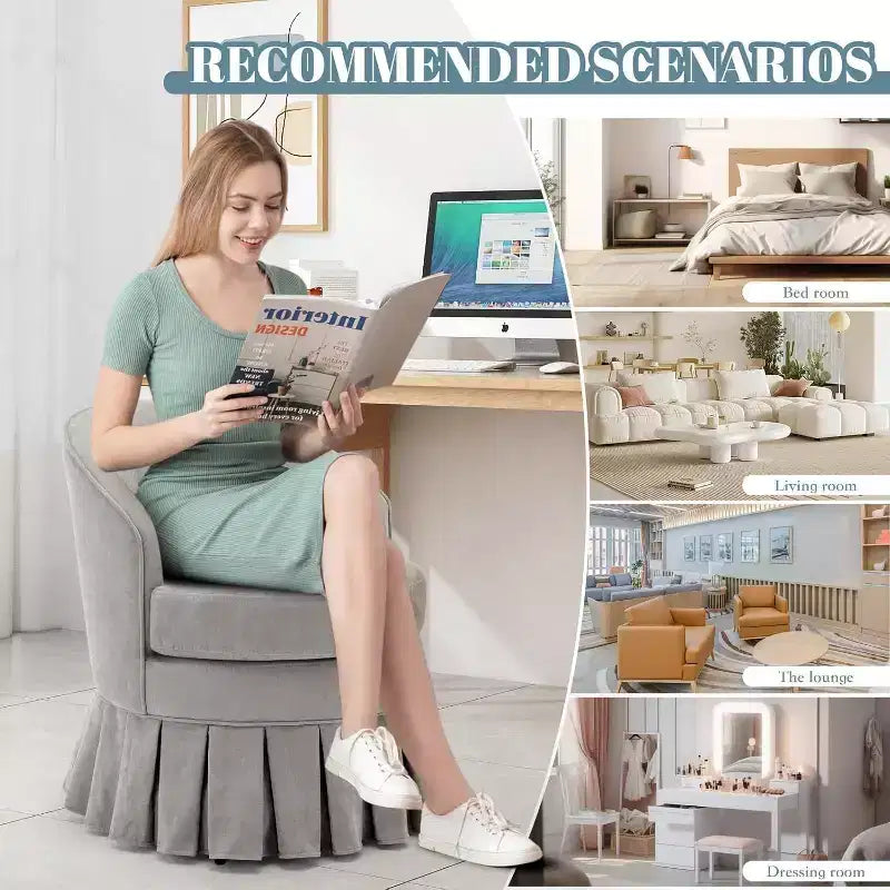 1 Sedia da pranzo moderna di metà secolo, sedia a braccioli imbottita con schienale alto, gambe in legno, per camera da letto, soggiorno