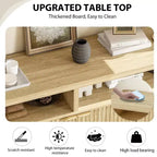 GustoWave 65.8 in Credenza Buffet con Ante Scanalate, Mobile Contenitore Moderno da Cucina con Ante Scanalate, Elegante Texture del Legno