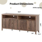 GustoWave 65.8 in Credenza Buffet con Ante Scanalate, Mobile Contenitore Moderno da Cucina con Ante Scanalate, Elegante Texture del Legno