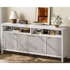 GustoWave 65.8 in Credenza Buffet con Ante Scanalate, Mobile Contenitore Moderno da Cucina con Ante Scanalate, Elegante Texture del Legno
