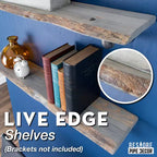 RESTORE Riverstone Grey Mensole in legno con bordo naturale da 91 cm (solo ripiano in legno) di Pipe Decor