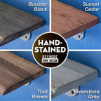 RESTORE Riverstone Grey Mensole in legno con bordo naturale da 91 cm (solo ripiano in legno) di Pipe Decor