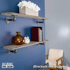 RESTORE Riverstone Grey Mensole in legno con bordo naturale da 91 cm (solo ripiano in legno) di Pipe Decor
