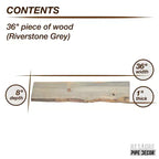RESTORE Riverstone Grey Mensole in legno con bordo naturale da 91 cm (solo ripiano in legno) di Pipe Decor