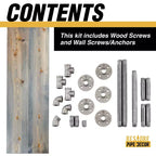 Pipe Decor 36 in. Appendiabiti a parete con ripiano in legno, Riverstone Grey