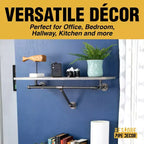 Pipe Decor 36 in. Appendiabiti a parete con ripiano in legno, Riverstone Grey