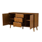 Abigail 57 Credenza larga 3 cassetti con legno massello | KARAT HOME-ACORN