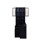 CLIHOME Scrivania angolare a L 2 in 1 per computer, per casa, ufficio o studio, tavolo da studio con cassetti, libreria e mensola superiore, ampio spazio di lavoro