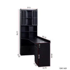 CLIHOME Scrivania angolare a L 2 in 1 per computer, per casa, ufficio o studio, tavolo da studio con cassetti, libreria e mensola superiore, ampio spazio di lavoro
