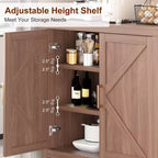 Credenza portaoggetti da 30 pollici, mobile a due ante in legno con 2 ripiani regolabili, credenza rustica marrone per ingresso, cucina, camera da letto, soggiorno