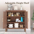 Credenza portaoggetti da 30 pollici, mobile a due ante in legno con 2 ripiani regolabili, credenza rustica marrone per ingresso, cucina, camera da letto, soggiorno