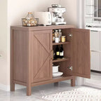 Credenza portaoggetti da 30 pollici, mobile a due ante in legno con 2 ripiani regolabili, credenza rustica marrone per ingresso, cucina, camera da letto, soggiorno