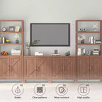 Credenza portaoggetti da 30 pollici, mobile a due ante in legno con 2 ripiani regolabili, credenza rustica marrone per ingresso, cucina, camera da letto, soggiorno