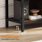 Mobile TV per TV fino a 65 pollici, Tavolino Porta TV Grande con 2 Vani Chiusi e Scomparti Aperti, Mobile Soggiorno in Legno con Piedini