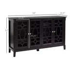 Madia Credenza, Mobile Contenitore da Cucina, Credenza con Anta in Vetro e Ripiani Regolabili