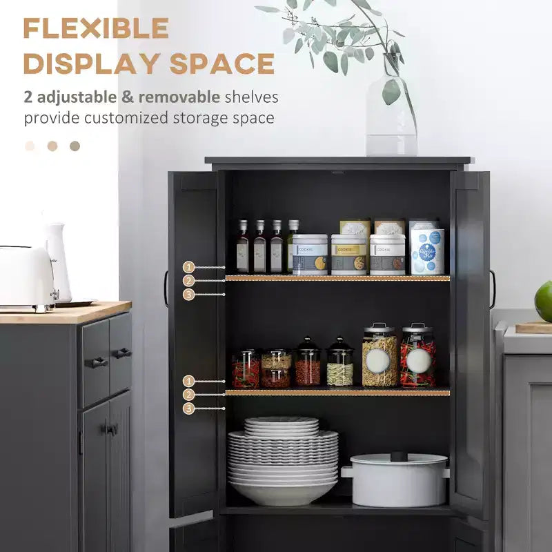 Mobiletto da pavimento per cucina Accent con ripiani regolabili e 2 ante inferiori