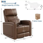Poltrona reclinabile CuisinSmart, poltrona girevole con schienale e poggiapiedi regolabili, divano in similpelle con schienale a orecchioni, meccanismo reclinabile a linguetta a scomparsa