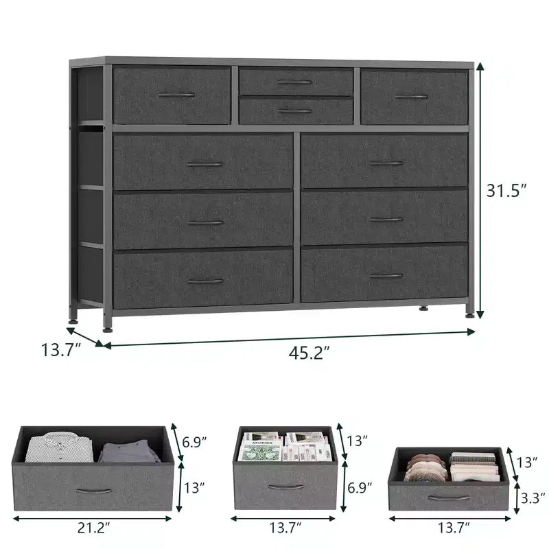 Cassetti contenitore, cassettiera a 10 cassetti, mobile TV moderno, ampio spazio di archiviazione, adatto per camera da letto, corridoio, ingresso