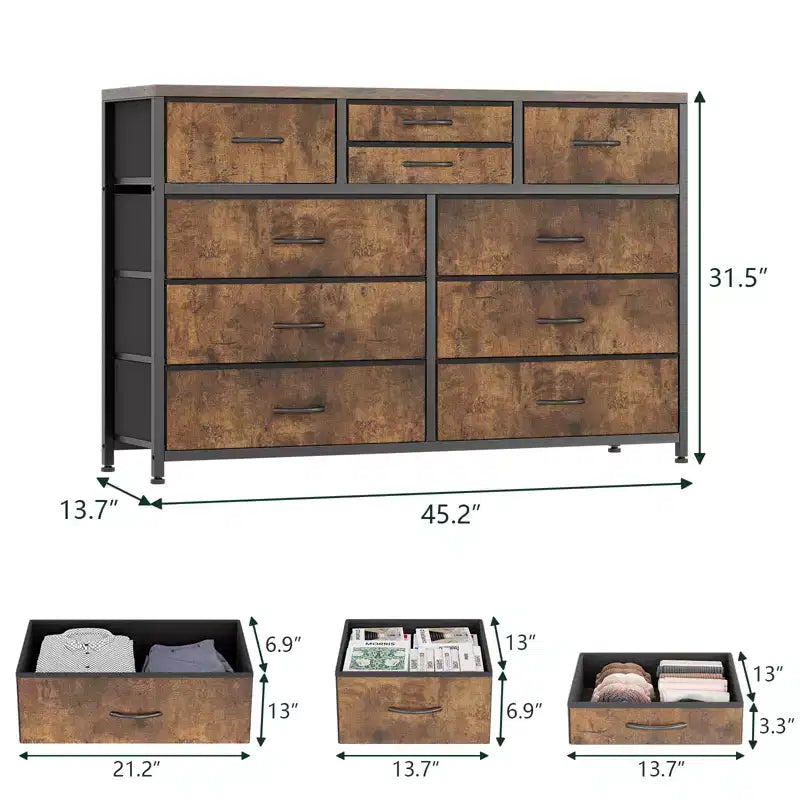 Cassetti contenitore, cassettiera a 10 cassetti, mobile TV moderno, ampio spazio di archiviazione, adatto per camera da letto, corridoio, ingresso