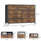 Cassetti contenitore, cassettiera a 10 cassetti, mobile TV moderno, ampio spazio di archiviazione, adatto per camera da letto, corridoio, ingresso