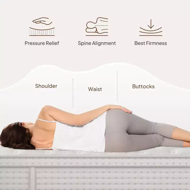 Materasso Okak 12/14IN con Memory Foam e Molle Insacchettate, Sollievo dalla Pressione e Materasso Rigido Senza Fibra di Vetro per Casa, Hotel, Appartamento