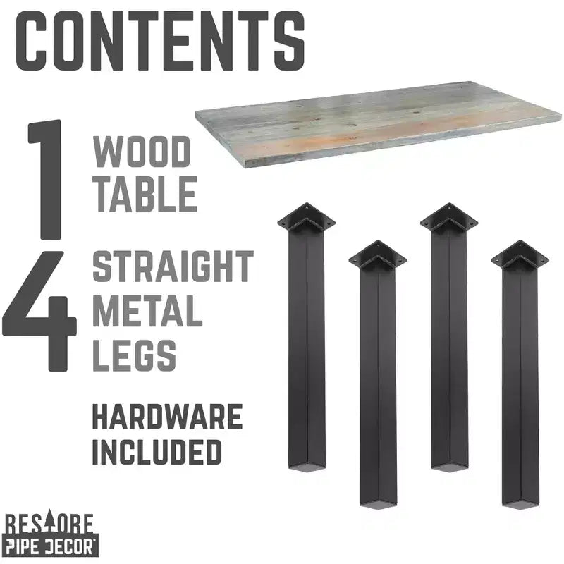 Scrivania in legno massello Skyline Riverstone Grey di Pipe Decor con gambe High-Rise da 71 cm