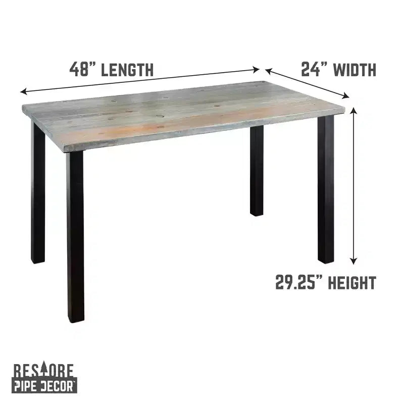 Scrivania in legno massello Skyline Riverstone Grey di Pipe Decor con gambe High-Rise da 71 cm