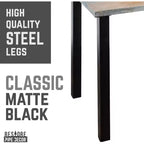 Scrivania in legno massello Skyline Riverstone Grey di Pipe Decor con gambe High-Rise da 71 cm