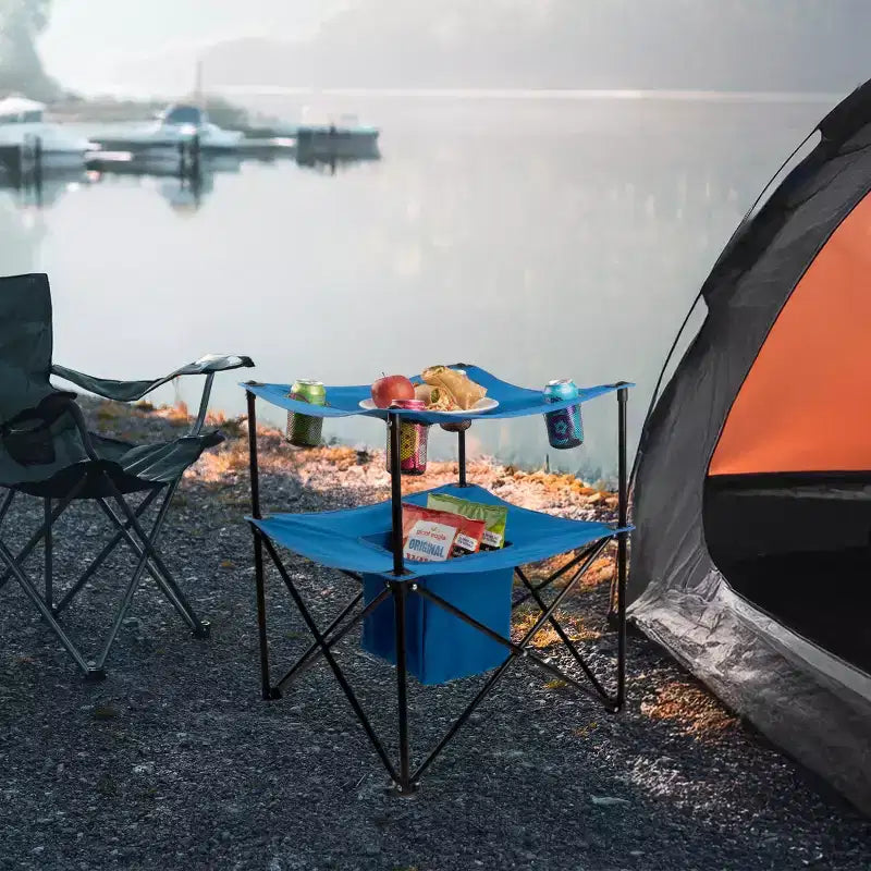 Tavolo da campeggio pieghevole a 2 ripiani Wakeman Outdoors