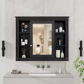 FAMYYT 35 in. W x 28 in. H Rectangular Surface Mount Medicine Cabinet with Mirror, High-Definition Mirror, Ample Storage